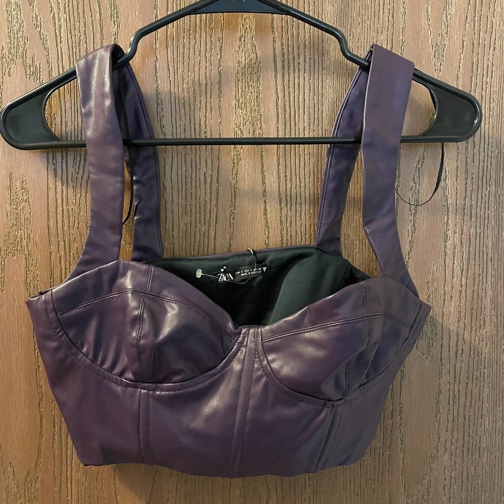 Reposhing : Purple Faux Leather Crop Top